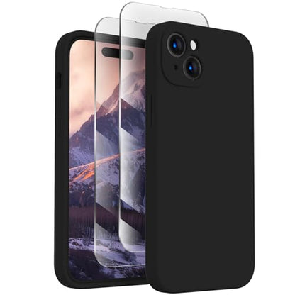 FireNova Designed for iPhone 15 Case, Silicone Upgraded [Camera Protection] Phone Case, Soft Anti-Scratch Microfiber Lining Inside, 6.1 inch, Black - color: Black, size: Iphone 15