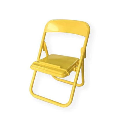 5 Pieces Foldable Mini Chair Phone Stand, Desk Holder for Phones, Yellow