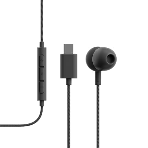 Sudio V3 Essential Wired Earbuds | in Ear Headphones with Cable and USB-C Connector | Tangle-Resistant Braided Cable | Built-in Microphone | IPX4 Water Resistant | No Charging Needed | (Black) - color: Black