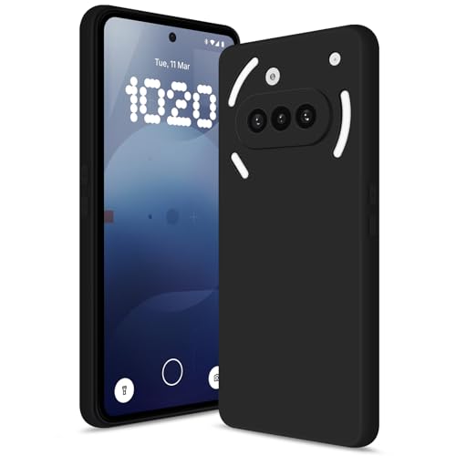Silicone Case for Nothing Phone 3A, Black | Soft Silicone Silky Touch Easy Clean, Shockproof Slim Phone Cover, Upgraded Camera Protection, Anti-Scratch Microfiber Lining - color: Black, size: Nothing Phone 3A