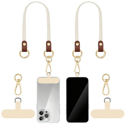 Hovmwey Stretchy Phone Lanyard Tether, 2 Pack Phone Leash Anti-theft Phone Strap for Anti-drop Outdoor Hiking Cycling Climbing Universal for Most Cell Phones, Starlight - color: Starlight