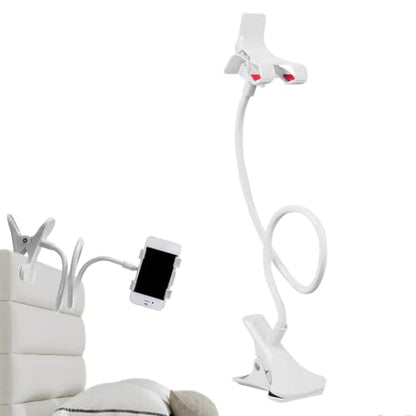 Gooseneck Phone Holder for Bed Flexible Lazy Arm Phone Mount - color: White