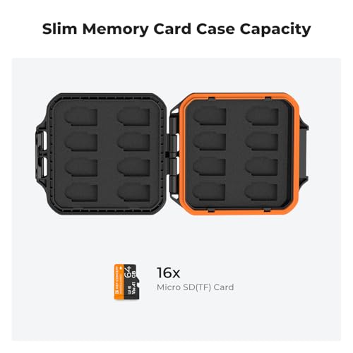 K&F CONCEPT 16 Slots Micro SD Card Case, Card Holder Organizer - size: For 16 Micro SD(TF)