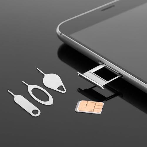 100 Pcs Silver Sim Ejectors and Removal Pins for Smartphones and Tablets Compact Sim Card Tray Openers for Cell Phone Maintenance and Repair