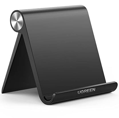 UGREEN Tablet Stand Holder Adjustable Portable Desktop Dock Office Compatible with iPad Pro 11 9.7 10.5 Air Mini 5 4 3 2 iPhone 17 16 15 14 13 12 Black - color: Black