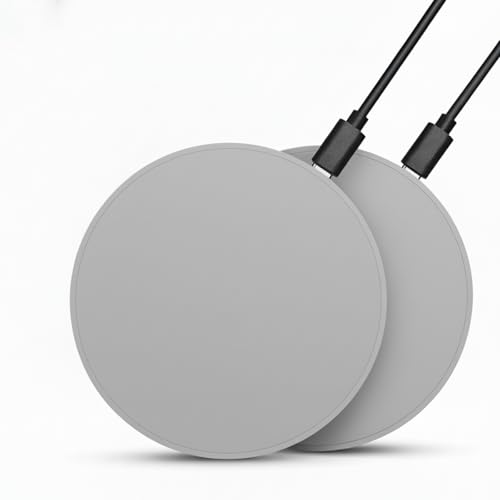 2 Pack 15W Fast Wireless Charger Compatible with iPhone and Samsung Galaxy - color: Gray
