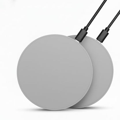 2 Pack 15W Fast Wireless Charger Compatible with iPhone and Samsung Galaxy - color: Gray