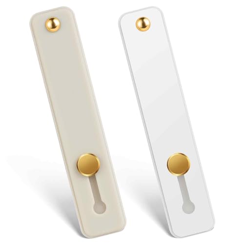 Styquenzer 2 Pcs Universal Phone Grips - Finger Holder for Back of Phone, Portable Phone Strap - Grey White