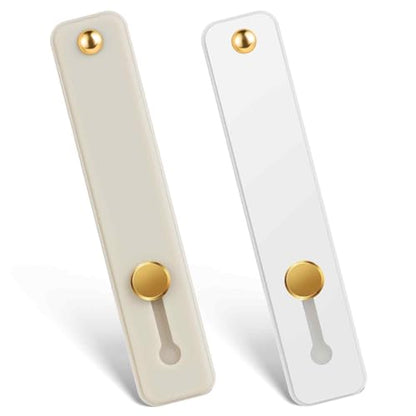 Styquenzer 2 Pcs Universal Phone Grips - Finger Holder for Back of Phone, Portable Phone Strap - Grey White