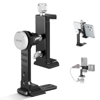NEEWER Smartphone Tripod Mount Aluminum Alloy, 360° Rotatable Phone Stand