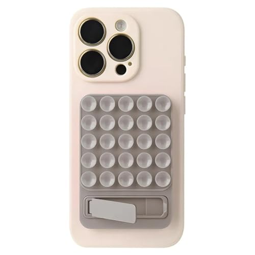Silicone Suction Phone Mount, Universal Foldable Kickstand Holder for Mirror Glass, Strong Grip Washable Reusable Cell Phone Stand for Hands-Free Video Selfie (Rose Red) - color: Rose Red