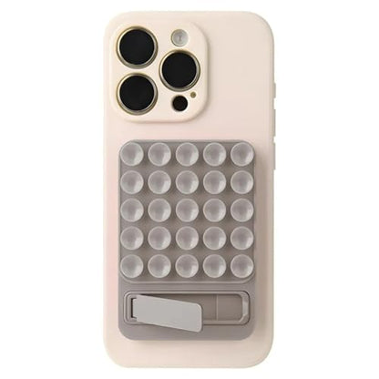 Silicone Suction Phone Mount, Universal Foldable Kickstand Holder for Mirror Glass, Strong Grip Washable Reusable Cell Phone Stand for Hands-Free Video Selfie (Rose Red) - color: Rose Red