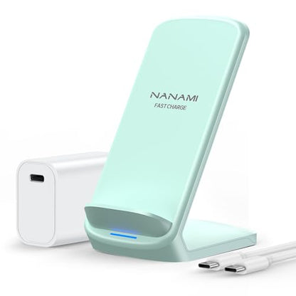 NANAMI Fast Charger, 15W Max Wireless Charging Stand with PD20W Adapter - color: Green