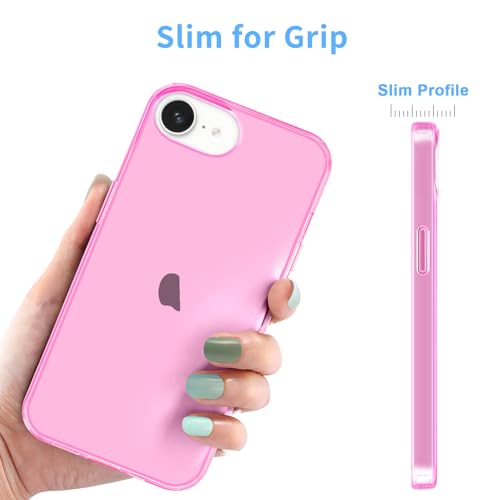 JJGoo for iPhone 17e Case for iPhone 16e Case Clear, Soft Transparent Shockproof Protective Slim Thin Phone Case Cover for 16e / 17e - color: Pink