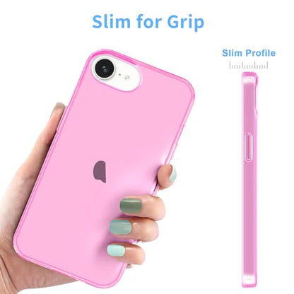 JJGoo for iPhone 17e Case for iPhone 16e Case Clear, Soft Transparent Shockproof Protective Slim Thin Phone Case Cover for 16e / 17e - color: Pink