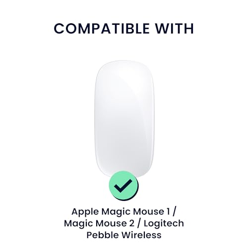 kwmobile Vertical Bluetooth Mouse Desk Stand Compatible with Apple Magic Mouse 1 / Magic Mouse 2 / Logitech Pebble Wireless Stand - Wireless Mouse Base Holder - Cutouts for Upright Charging Storage