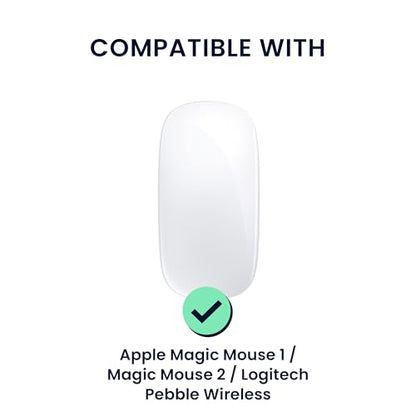 kwmobile Vertical Bluetooth Mouse Desk Stand Compatible with Apple Magic Mouse 1 / Magic Mouse 2 / Logitech Pebble Wireless Stand - Wireless Mouse Base Holder - Cutouts for Upright Charging Storage