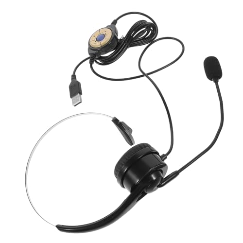 DOITOOL Single Ear Headset with Microphone, USB Computer Earphone
