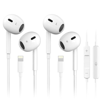 Antool Wired Earbuds, 【Ultra Clear Calls & no Noise】 Earbuds Wired for iPhone 14/13/12/11/XR/XS/X/8/7/SE/Pro/Pro Max/Support All iOS System【2 Pack】
