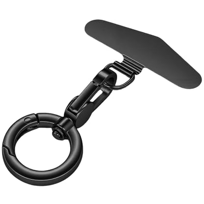 TENOC Metal Phone Tether with Spring Ring, Black - color: Black
