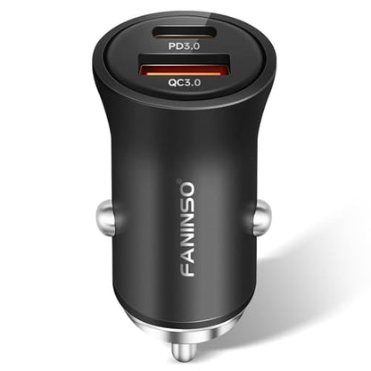 USB C Car Charger, 60W Dual Port (USB‑C + USB‑A) PD/QC Fast Charging 12V/24V Cigarette Lighter Adapter, Compatible with iPhone 17/16/15, Galaxy S26/S25/S24, Pixel, iPad - size: 1‑Pack