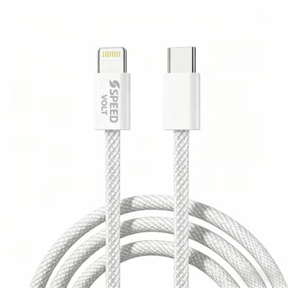 USB C to Lightning Cable for iPhone 3.3FT, 27W Fast Charging Cord, Braided Nylon Charger Cable with Bend-Resistant Ends, White - size: 3.3 FT
