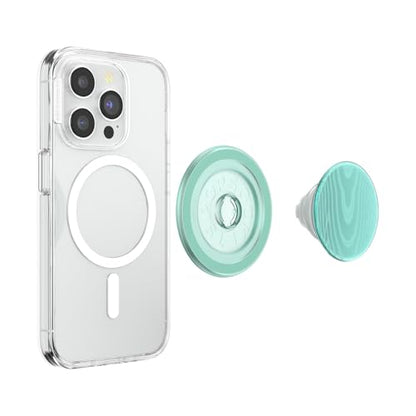 PopSockets Phone Grip for MagSafe, Magnetic Holder- Moire Turquoise - color: Alum Moire Turquoise, style: MagSafe