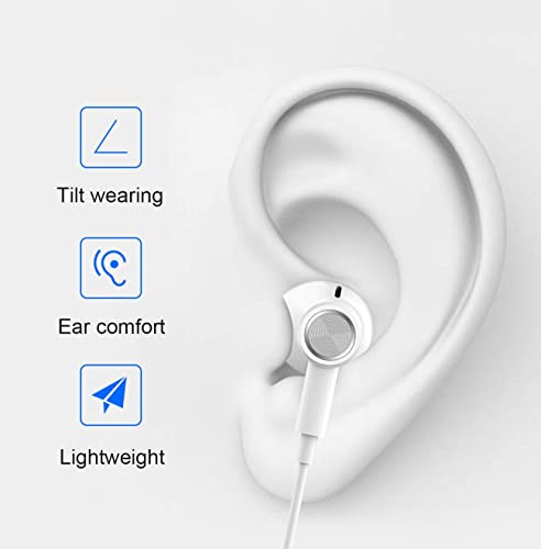 BENEWY in-Ear Headphones, 3.5mm Earphones Wired Earbuds with Microphone - color: White
