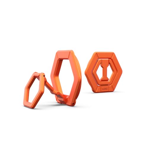 URBAN ARMOR GEAR UAG Magnetic Phone Ring Stand Compatible with MagSafe Magnet, Removable Metal Finger Ring Grip & 360 Rotation Adjustable Kickstand for iPhone 17, Galaxy S26, Burnt Orange