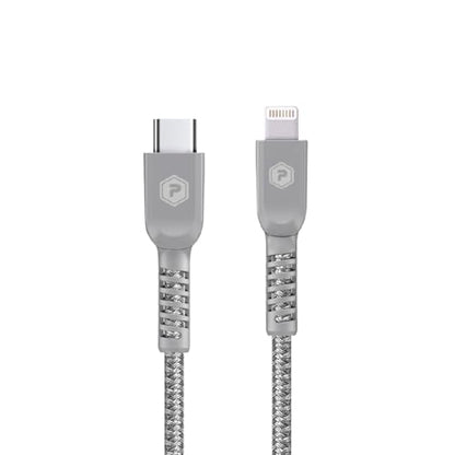 USB-C to Lightning Cable, 10ft Braided Nylon Metallic iPhone Charger Cord, (MFi Certified) Sync Cable Compatible with iPhone Lightning Port Devices | Silver - size: 10 FT