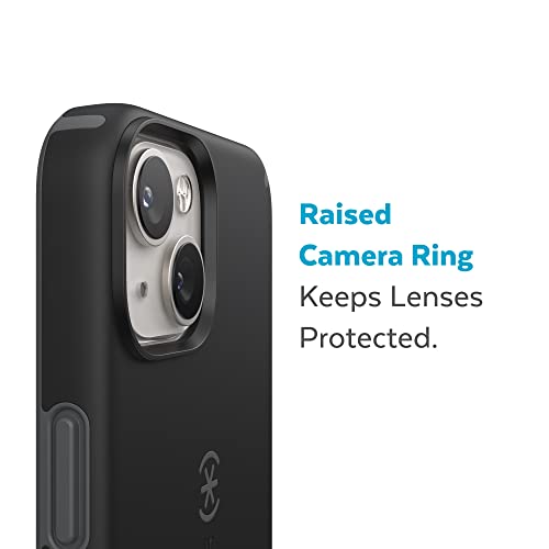 Speck MagSafe Case for iPhone 15 Plus - Drop & Camera Protection, Soft-Touch Secure Grip, Wireless Charging Compatible, Fits All 6.7 Inch Models Including iPhone 14 Plus - Black/Slate Grey - color: Black/Slate Grey