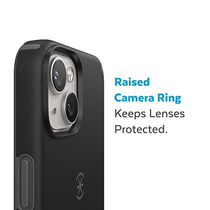 Speck MagSafe Case for iPhone 15 Plus - Drop & Camera Protection, Soft-Touch Secure Grip, Wireless Charging Compatible, Fits All 6.7 Inch Models Including iPhone 14 Plus - Black/Slate Grey - color: Black/Slate Grey