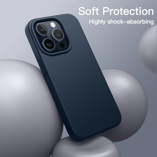 JETech Silicone Case for iPhone 15 Pro Max, Navy | Silky Soft Touch, Shockproof Protection, Scratch Resistant, Microfiber Lining - color: Navy, size: iPhone 15 Pro Max