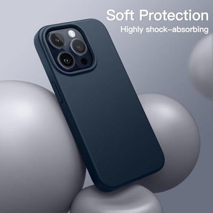JETech Silicone Case for iPhone 15 Pro Max, Navy | Silky Soft Touch, Shockproof Protection, Scratch Resistant, Microfiber Lining - color: Navy, size: iPhone 15 Pro Max