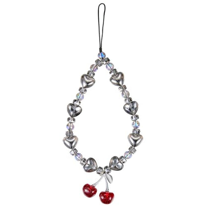 BEEFLYING Beaded Phone Charm Wrist Strap for Case - color: Black