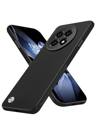 Case for OnePlus 13R, Anti-Fingerprint Faux Leather Back + Soft TPU Shockproof Durable Edges, Anti-Scratch Slim Fit Camera Protective Cover Phone Case for Oneplus 13R 5G 2025(Black) - color: Black, size: OnePlus 13R