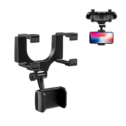 Rearview Mirror Phone Holder | 360 Rotatable Adjustable Phone Holders for Your Car | Cell Phone Car Mount Automobile Cradles for SUV, Truck, Car, Auto - style: B