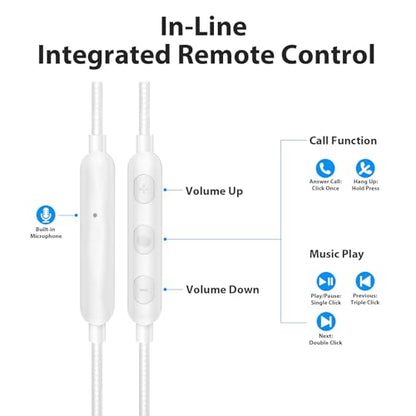 ASKUBSKU Wired Earbuds with Mic for School Chromebook Laptop PC, Silver - color: Silver