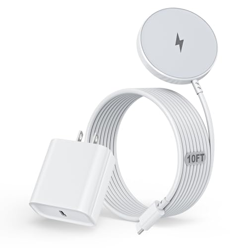 [Apple MFi Certified]Magnetic Wireless Charger for iPhone 17,10FT Long Mag-Safe Charger Wireless Fast Charging Pad Magnet Mag Safe Charge for iPhone 17 Pro Max/Air/16 Pro Max/16/15Pro/14/13/12,AirPods