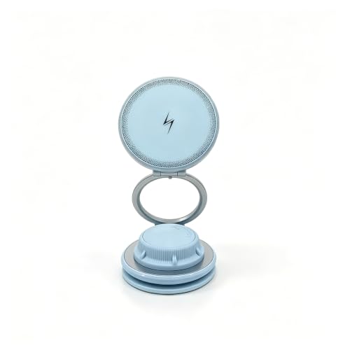 Blue 15W Fast Wireless Car Charger, Magnetic Dashboard Phone Holder - color: blue