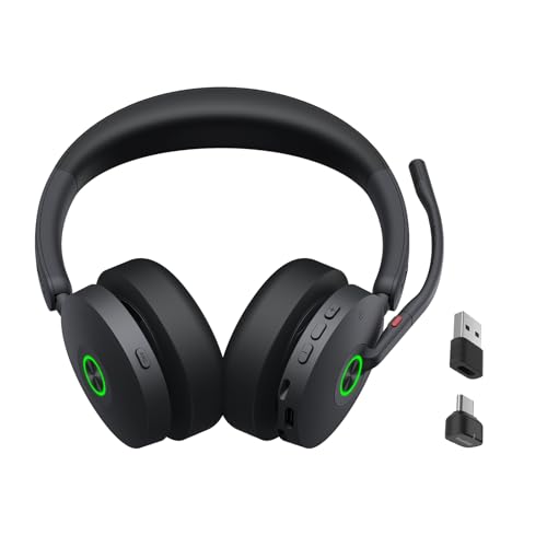 Yealink BH74 Bluetooth Headset with Mic for Work,Hybrid ANC,Teams Certified - color: BH74 Teams, style: BH74(Headset only)