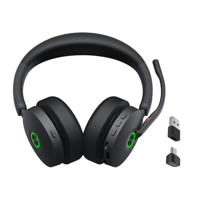 Yealink BH74 Bluetooth Headset with Mic for Work,Hybrid ANC,Teams Certified - color: BH74 Teams, style: BH74(Headset only)