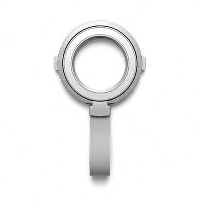 Magnetic Phone Grip Holder for MagSafe, 360° Rotating Ring Stand Kickstand with Silicone Finger Strap, Strong Magnetic Phone Holder for iPhone 17/16/15/14/13/12 & Android (Silver White) - color: Silver White