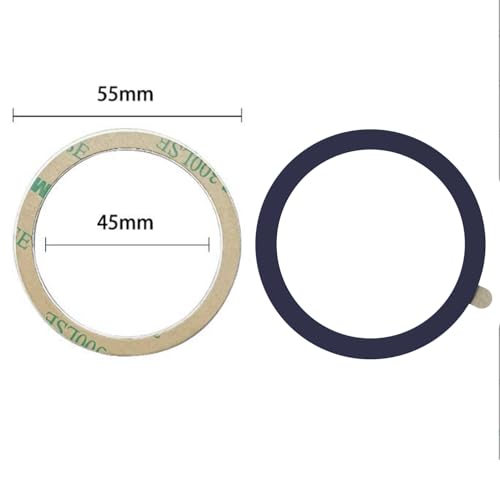 TENOC Universal Metal Ring Sticker, 3Pcs, Navy Blue | Compatible with iPhone/Samsung/Android Cellphones, Magnetic Phone Charger/Mount/Holder Conversion - color: Navy Blue