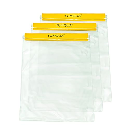 YUMQUA Waterproof Pouch Clear Dry Bag Document Map Holder Large Size 3PACK | Screen Touch, Water Proof Water Tight Map Case, Protect Kindle Tablet Cloth Dry Against Sand Water for Hiking Boating Fishing - color: Yellow