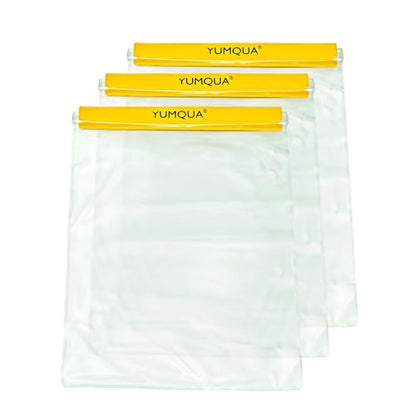 YUMQUA Waterproof Pouch Clear Dry Bag Document Map Holder Large Size 3PACK | Screen Touch, Water Proof Water Tight Map Case, Protect Kindle Tablet Cloth Dry Against Sand Water for Hiking Boating Fishing - color: Yellow
