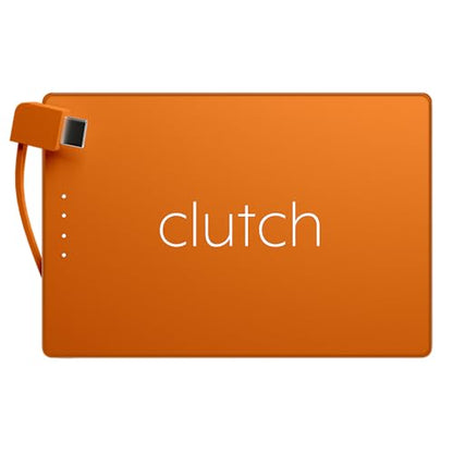 Clutch - Pro USB-C Portable Charger - Compatible with iPhone 15, 16, 17 & Android Devices - Power Bank Magnetic Battery - TSA Travel Approved - USB Rechargeable - Built-in Cable - 5000 mAh - 3.7oz - color: Orange