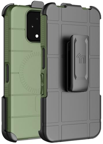 Case and Holster Combo for Sonim XP Pro 5G Phone - Olive Green | Compatible with MagSafe, Magnetic, Rugged Cover, Enhanced Grip, with Belt Clip Holder, Ratchet Rotation - color: Green