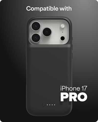 Mophie Juice Pack Battery Case for iPhone 17 Pro - Slim Charging Case, Up to 50% Extra Battery Life, High Impact Protection, Magnetic Back for Wallets & Mounts, Sustainable Material, Black - size: iPhone 17 Pro