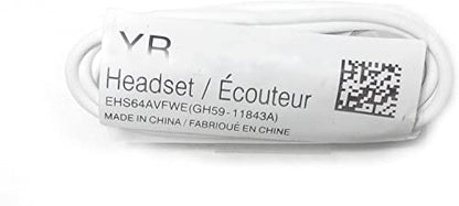 Samsung EHS64AVFWE 3.5mm Stereo Headset with Remote and Mic - Original OEM - Non-Retail Packaging - White (with Cleaning Cloth)